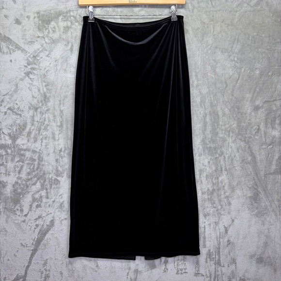 Kathie Lee Collection Dresses & Skirts - VTG Kathie Lee Women Velvet Maxi Skirt Long Black Large Dark Academia Whimsigoth
